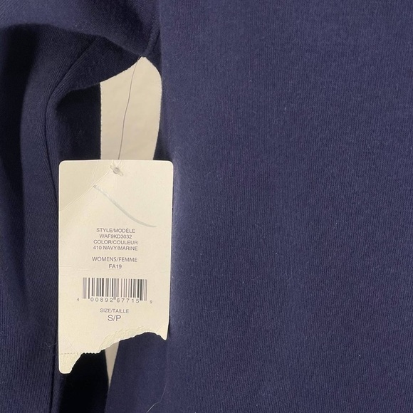 Askya Hoodie Sweatshirt Dress Navy Blue Long Sleeve Sz S Cotton Blend Pockets - Picture 9 of 10